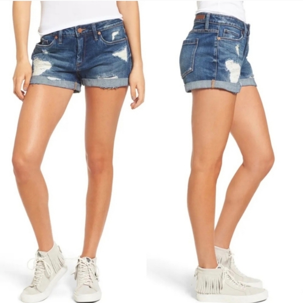 Blank NYC Blue Jean Distressed Shorts